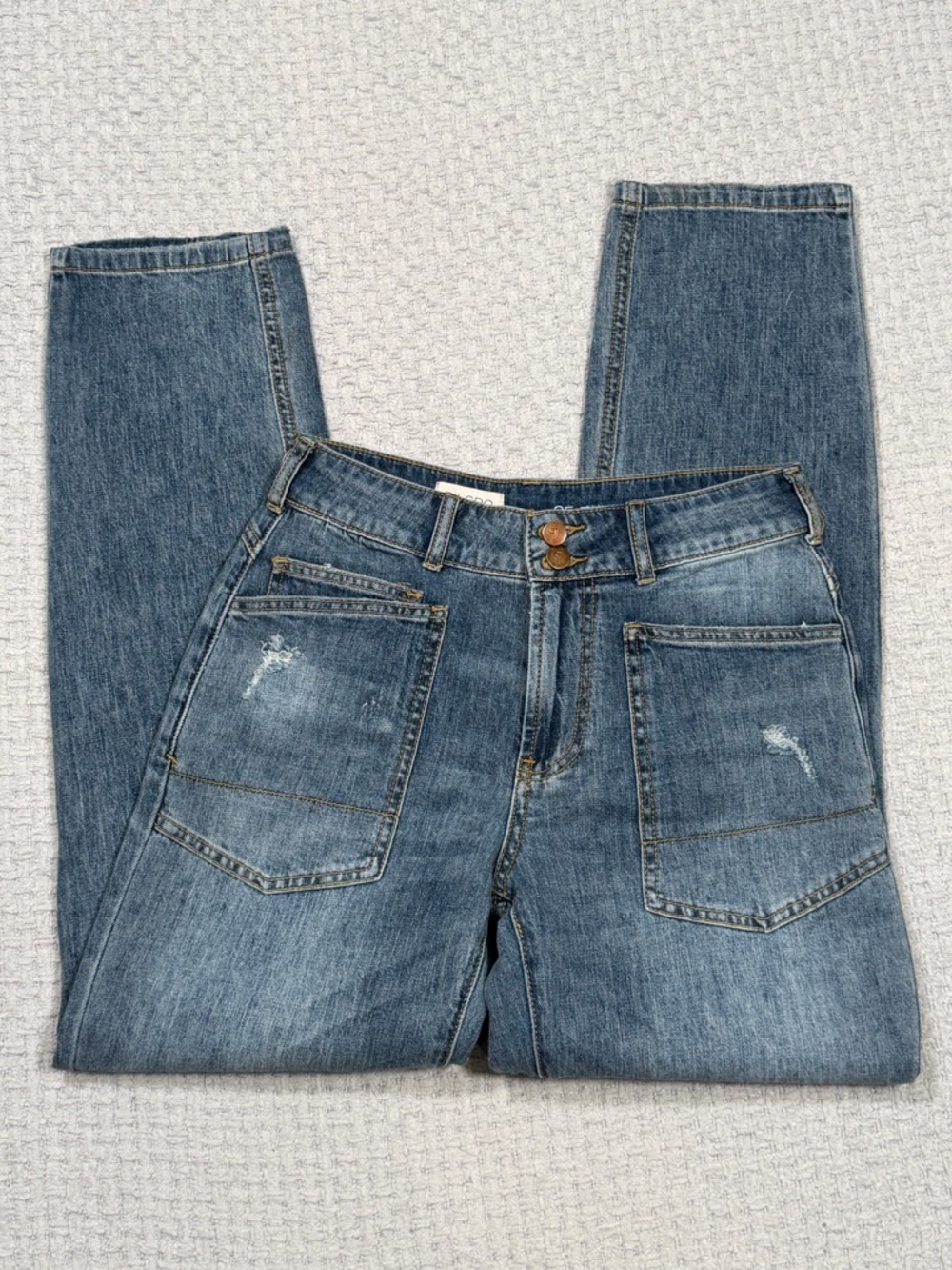 The Wanderer Mid-Rise Relaxed Jeans by Pilcro Lonnie Wash Size 25